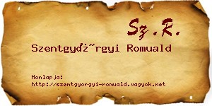 Szentgyörgyi Romuald névjegykártya